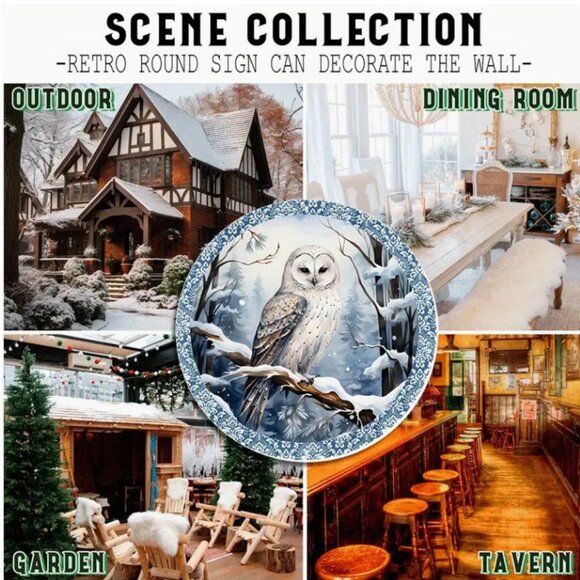 1pc 8x8inch Aluminum Sign - OWL - Picture 3 of 3